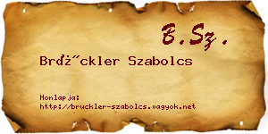 Brückler Szabolcs névjegykártya